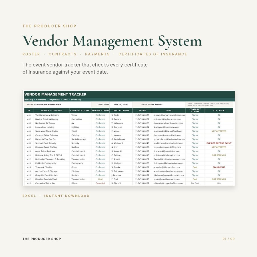 Vendor Tracker with COI Log